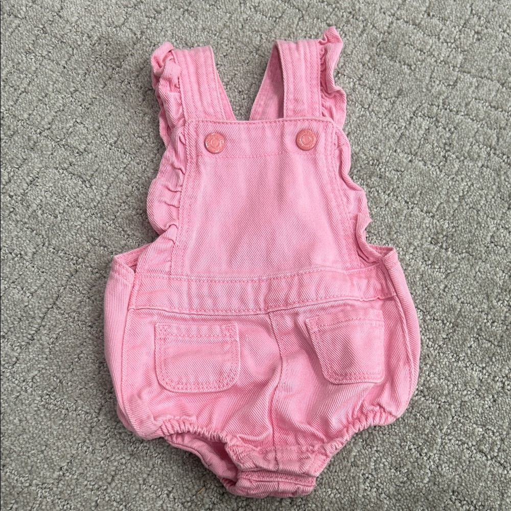 Old Navy Pink Ruffle-Strap Baby Overalls